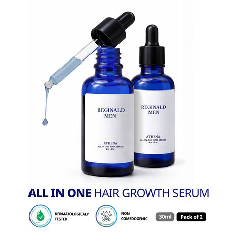 Buy Reginald Men Athena- All in one Hair Growth Serum | 30 ml x 2 | Hair Fall Control & Follicle Boost with 12 Actives | Advanced Hair Growth Serum For Scalp | Controls Hairfall & Boosts New Hair Growth (Pack of 2)-Purplle