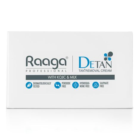 Buy Raaga Professional De-Tan Pack with Kojic, Lactic Acid & Arbutin | Tan Removal Cream | Dermatologically Tested, Peroxide, Hydroquinone & Sulphate Free- 12g x 6 (72gm)-Purplle