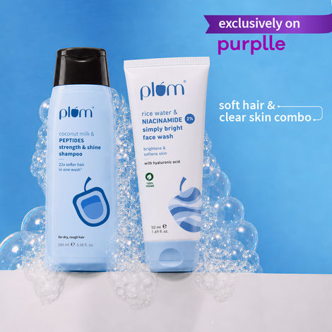 Buy Plum Hair and Face cleanser duo (Coconut shampoo 100 ml + Niacinamide Facewash 50 ml) Combo of 2-Purplle