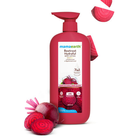 Buy Mamaearth Beetroot Hydraful Body Lotion with Beetroot & Hyaluronic Acid & for Natural Pink Glow (400 ml)-Purplle