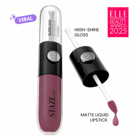 Buy Staze Gloss Lock 2-in-1 Matte Liquid Lipstick + High-Shine Gloss | Long-Lasting |08 I'm Chic (7 gm)-Purplle