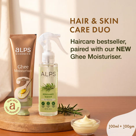 Buy Alps Goodness Rosemary Water & Ghee Moisturiser Combo | Hair Growth Spray (100 ml) + Deep Moisturising Cream (100 gm) | Bestselling Care Duo | (Pack of 2)-Purplle