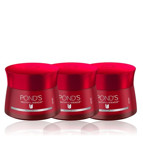 Buy Ponds Youthful Miracle Glow Night Cream | For Anti Ageing | Fades Spots | Boost Radiance | 50 gm (Pack of 3)-Purplle