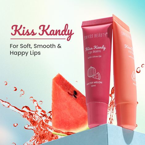 Buy Swiss Beauty Kiss Kandy Tinted Lip Balm | Moisturising Non-Sticky Formula with Olive Oil & Vitamin E | Soft, Smooth & Hydrated Lips All Day - Pomegranate (10 ml)-Purplle