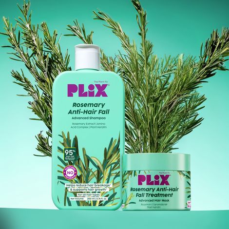 Buy PLIX THE PLANT FIX Rosemary Hair Care Duo | Shampoo 200 ml + Hair Mask 90 gm | Rosemary Extract, Redensyl®, AnaGain™ & Shea Butter | For Hair Fall Care, Nourishment & Stronger-Looking Hair (2 pc)-Purplle
