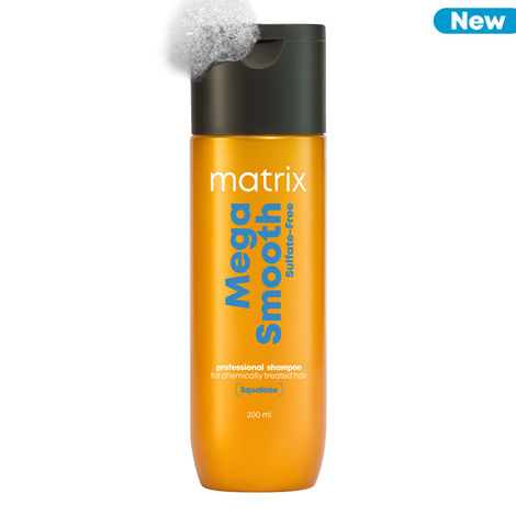 Buy Matrix Mega Smooth Sulfate-Free Shampoo for Chemically Treated Hair with Squalane and Bonding Blend for Gentle Cleansing and Reviving Bond Repair Treatment for Smoothens Hair 200 ml-Purplle