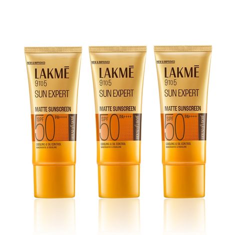 Buy Lakme Sunscreen For Bright Skin SPF 50 PA++++ Water Light Niacinamide In Vivo Tested 50 ml (Pack of 3)-Purplle