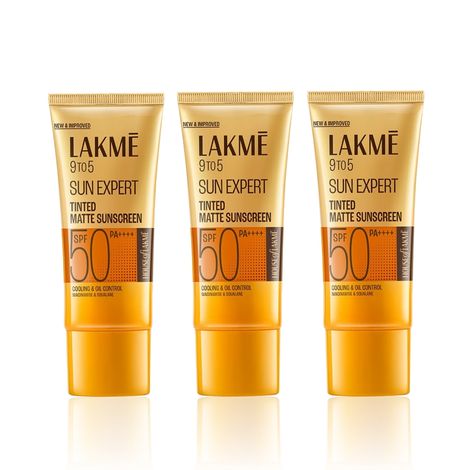 Buy Lakme Tinted Sunscreen with Niacinamide for Even Toned Skin SPF 50 PA+++ In-Vivo tested 50 ml (Pack of 3)-Purplle