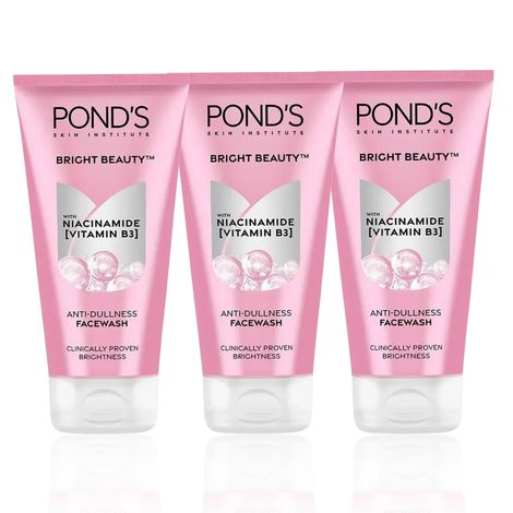 Buy Ponds Bright Beauty Facewash with Niacinamide |For Glass Skin-like Shine | Enriched with Vitamin B3| 150 gm (Pack of 3)-Purplle