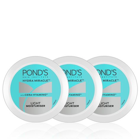 Buy Ponds Light Moisturiser Non-Oily Fresh Feel With Vitamin E + Glycerine | 100 ml (Pack of 3)-Purplle