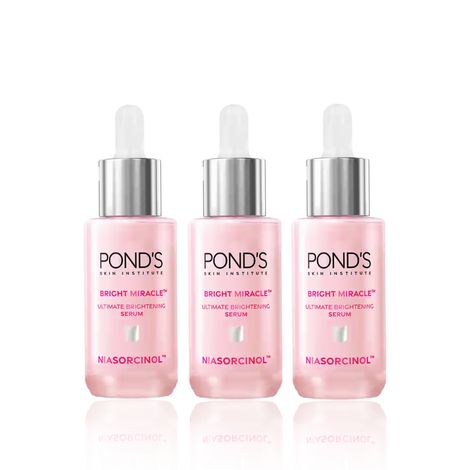 Buy Ponds Bright Miracle Ultimate Brightening Serum with Niasorcinol 30X better than Vit C 15 ml (Pack of 3)-Purplle