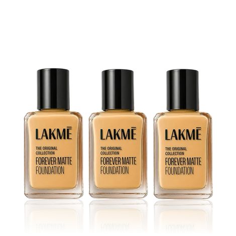 Buy Lakme Forever Matte Foundation For Superior Coverage Vit E Lightweight & Water-Natural Marble 27 ml (Pack of 3)-Purplle