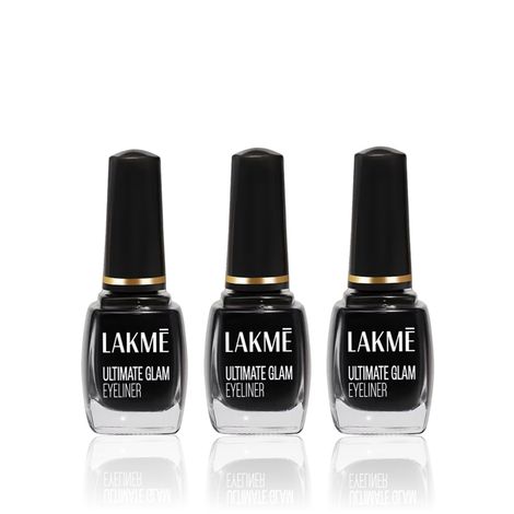 Buy Lakme Ultimate Glam Eye Liner | Semi Matte | Black | 9 ml (Pack of 3)-Purplle
