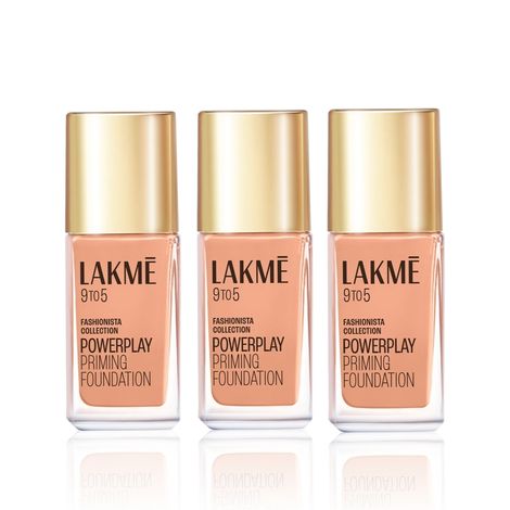 Buy Lakme 9 To 5&nbsp;Fashionista Collection Powerplay Priming FoundationA&nbsp;- Cool Ivory C100 (25 ml) (Pack of 3)-Purplle
