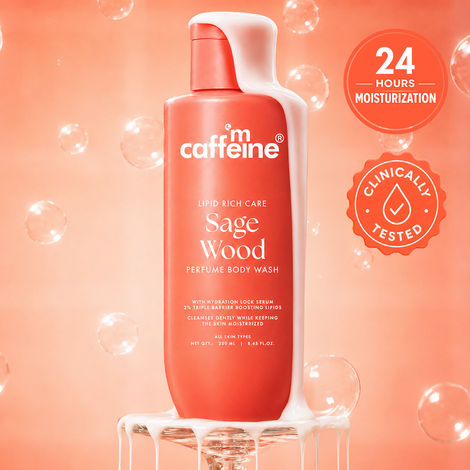 Buy mCaffeine Lipid Rich Care Sage Wood Perfume Body Wash (250 ml)-Purplle