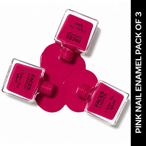 Buy FACES CANADA Ultime Pro Splash Nail Enamel Combo Of 3 - Pink Flemenco 21 (8 ml x 3) | Glossy Finish | Long Lasting | Quick Drying | High Shine | Pack of 3-Purplle