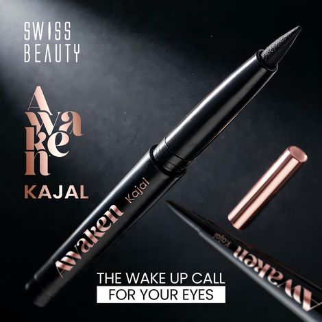 Buy Swiss Beauty Awaken Kajal | 24-Hour Stay | Waterproof | Smudge-Proof | With Vitamin E (0.2 gm)-Purplle
