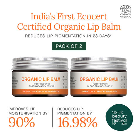 Buy Juicy Chemistry Blood Orange & Rosehip Lip Balm Duo | Deeply Moisturising & Brightening Lip Care | Helps Reduce Lip Pigmentation | 100% Natural & Certified Organic (5 gm) Pack of 2-Purplle