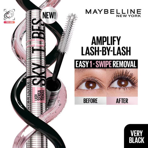 Buy Maybelline New York Lash Sensational Sky Tubes Tubing Mascara, Extension Like Length, 24H Wear Black - (7 ml)-Purplle