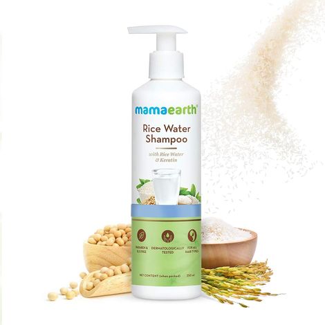 Buy Mamaearth Rice Water Shampoo With Rice Water & Keratin For Damaged, Dry and Frizzy Hair (250 ml)-Purplle
