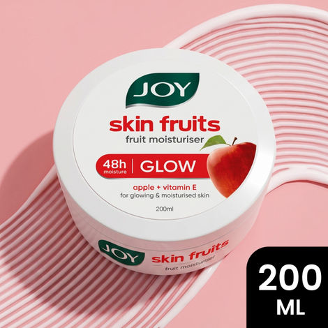 Buy Joy Skin Fruits Moisturizing Skin Cream With Apple, Jojoba & Almond Oil (200 ml) | 48h Moisture | Quick Absorbing & Non Sticky Moisturizer for Face, Hands & Body | For Healthy, Soft & Glowing Skin-Purplle