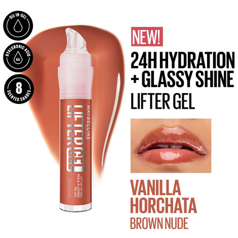 Buy Maybelline New York Lifter Gel Lip Oil In Gel,Glass-like shine,24H Hydration, Vanilla Horchata (6.6 ml)-Purplle