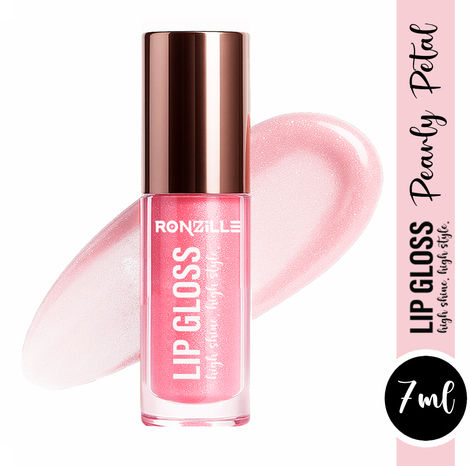 Buy Ronzille Lip Gloss – Pearly Petal | Hydrating Shimmer Lip Gloss for Glossy, Soft & Plump-Looking Lips | Lightweight Non-Sticky Formula | Long-Lasting Shine | 7ml-Purplle