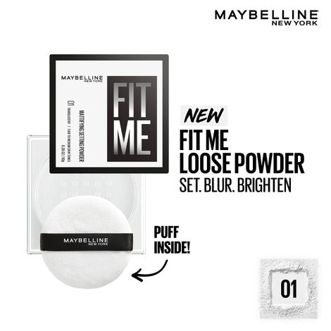 Buy Maybelline fit me loose powder 16h setting powder brightening pore blurring oil-control-01, (10 gm)-Purplle