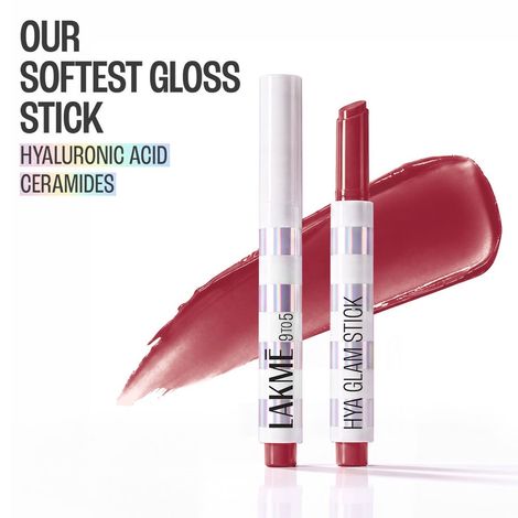 Buy Lakme 9to5 Hya Glam Plump+Shine Clickstick Lipstick, Hyaluronic Acid & ceramides, Ruby Rush (2.1 gm)-Purplle