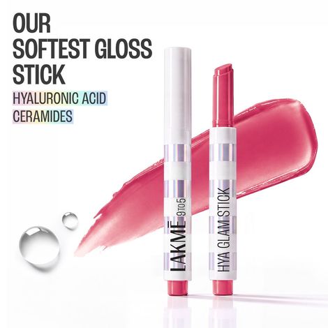 Buy Lakme 9to5 Hya Glam Plump+Shine Clickstick Lipstick, Hyaluronic acid & ceramides, Main Character Pink, (2.1 gm)-Purplle