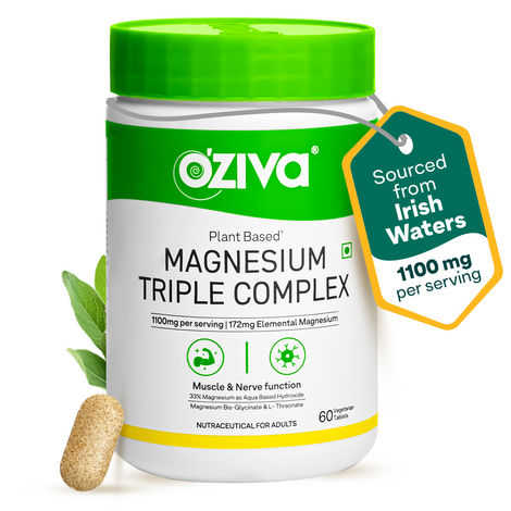 Buy OZiva Plant Based Magnesium Triple Complex (60 pc)-Purplle