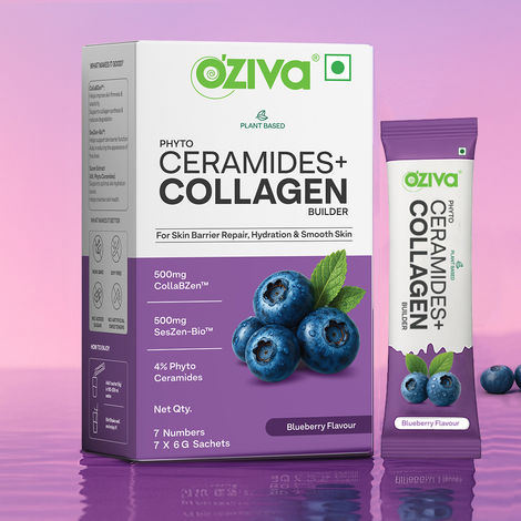 Buy OZiva Phyto Ceramide+ Collagen For Skin Barrier Repair - Blueberry (7 pc)-Purplle