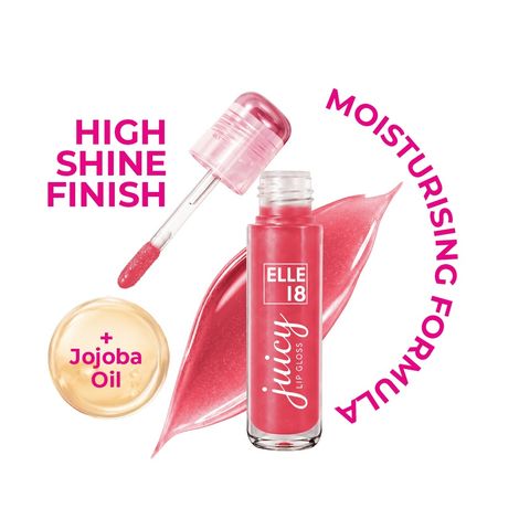 Buy Elle18 Juicy Lip Gloss, Non-Sticky, Hydrating, Peach Glaze, (5 ml )-Purplle
