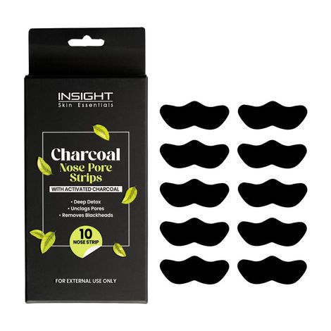 Buy INSIGHT Cosmetics Charcoal Nose Pore Strips (10 pc)-Purplle