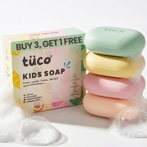 Buy Tuco Kids Soap Pack of 3+1 - Vitamin C, Avocado, Marshmallow, Citrus (4 pc)-Purplle