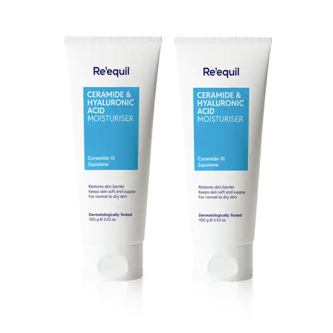 Buy Re'equil Ceramide & Hyaluronic Acid Face Moisturizer For Normal To Dry Skin 100 gm (Pack of 2)-Purplle