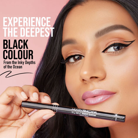Buy Hilary Rhoda Deep Black Sketch Matte Eyeliner|Waterproof Eyeliner Pencil|Smudge-Proof Eyeliner|Firm Tip Eyeliner|Deep Black Eyeliner|Long-Lasting Eyeliner|Single-Stroke Application Eyeliner| Black (1.2 gm)-Purplle