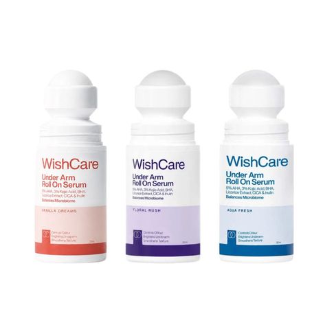 Buy WishCare Under Arm Roll On Serum For Lightening, Pigmentation & Odor Control - 3 Fragrances - Combo of 3-Purplle