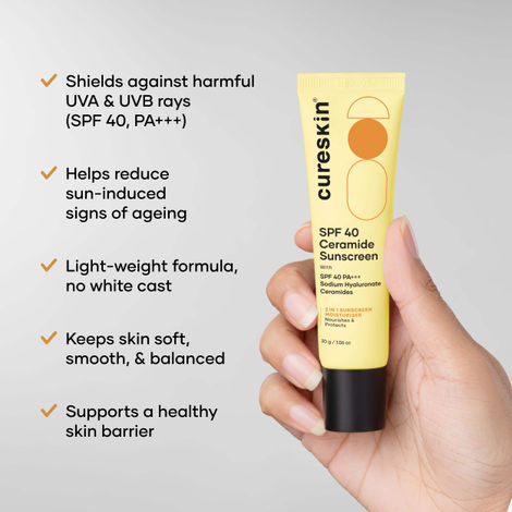 Buy Cureskin SPF 40 Ceramide Sunscreen (30 gm)-Purplle