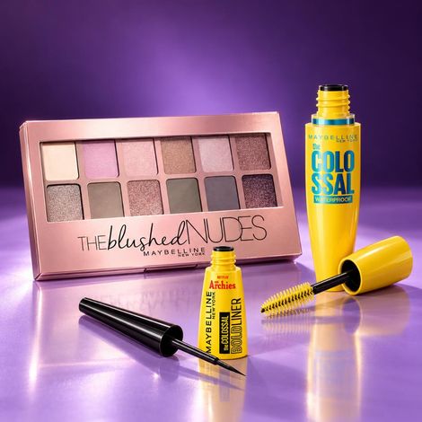 Buy Maybelline The Eye Glam Kit (Maybelline Eyeliner + Mascara + Eyeshadow Palette) Combo of 3-Purplle