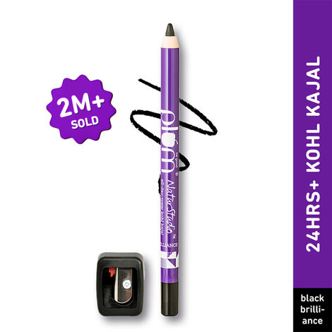 Buy Plum NaturStudio All-Day-Wear Kohl Kajal - Black Brilliance (1.2 gm) with free sharpener-Purplle