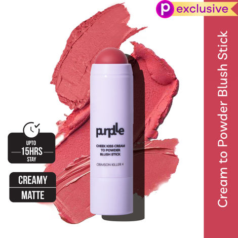 Buy Purplle Cheek Kiss Cream to Powder Blush Stick Crimson Killer 4-Purplle