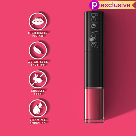 Buy Bella Voste Prime & Pout Liquid Lipstick , Hot & Happening (01) (1.1 g) & (1.6 ml)-Purplle