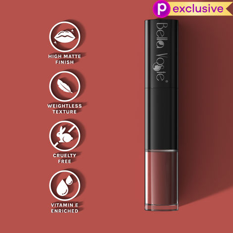 Buy Bella Voste Prime & Pout Liquid Lipstick , Bitter Sweet (06) (1.1 g) & (1.6 ml)-Purplle