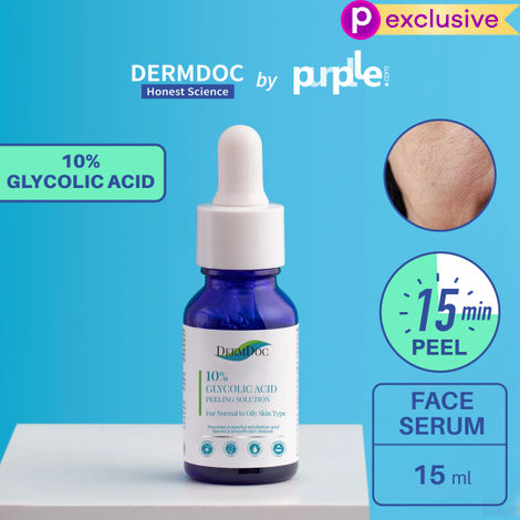 Buy DERMDOC by Purplle 10% Glycolic Acid Peeling Solution (15 ml) | chemical peeling | pore cleansing | glycolic acid serum | exfoliator | aha bha peeling solution-Purplle