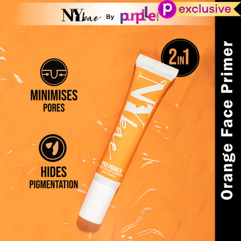 Buy NY Bae Pro Primer - Orange Colour Corrector (15 ml) | Face Primer | Glowing Korean Skin | Cancels Darkness | Conceals Pigmentation | Pore Minimising | Long Lasting Makeup-Purplle