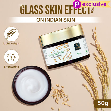 Buy Good Vibes Rice Brightening Gel Creme | Glass skin, Korean skin, Rice water (50 gm)-Purplle