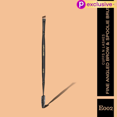 Buy Cuffs N Lashes Makeup Brushes, E002 Fine Angled Brow Brush & Spoolie - 1 pc-Purplle