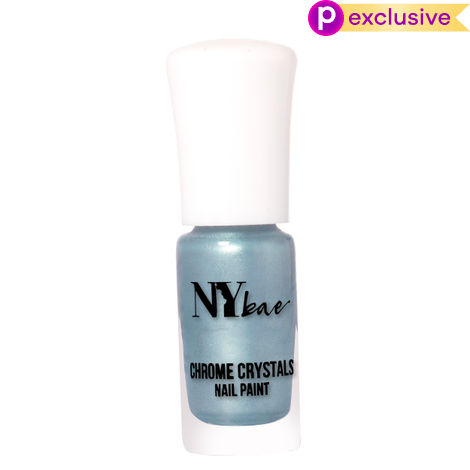 Buy NY Bae Chrome Crystals Nail Paint - Jade Blue 08 (3 ml) | Blue | Glossy Finish | Rich Pigment | Chip-proof | Full Coverage | Vegan-Purplle