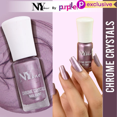 Buy NY Bae Chrome Crystals Nail Paint - Purple Diamond 12 (3 ml) | Purple | Glossy Finish | Rich Pigment | Chip-proof | Full Coverage | Vegan-Purplle